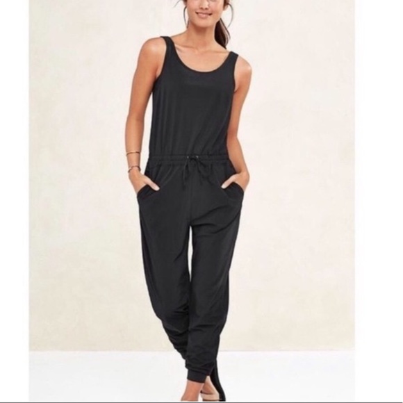 Athleta Black Hillside Jumpsuit Romper Sleeveless size 16 - Picture 8 of 12